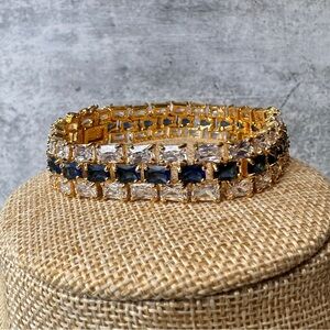 SUZANNE SOMERS DBJ STERLING 18k GOLD OVER 925 STERLING CORNFLOWER BRACELET 8"